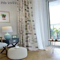 polyester cotton retro printed curtains modern simple european style finished shading curtains for living dining room bedroom