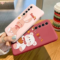 asina cute couple case for xiaomi redmi note 8 9 10 official original liquid silicone cases for xiaomi mi10 11 cover bear rabbit
