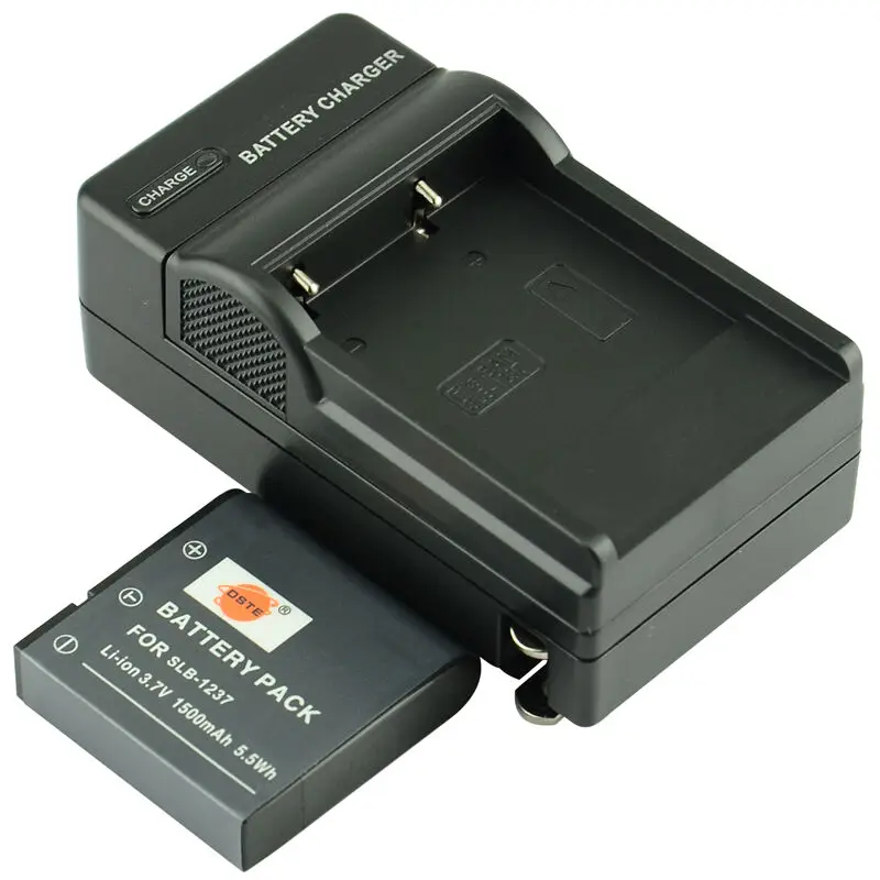 2 шт. 1500 мАч 3 7 в SLB-1237 1237 DSTE камера батарея двойное зарядное устройство для