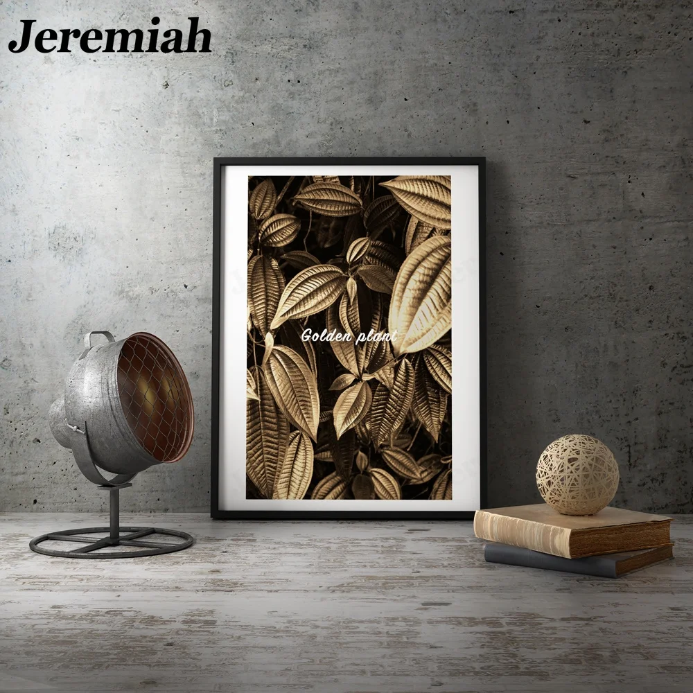 

Nordic Plant Canvas Poster Luxury Golden Leaf Picture Print Wall Art Modern Bedroom Home Decoration Frameless Painting