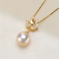 circle pendant hat holder s925 sterling silver pearl pendant settings women diy handmade jewelry findings no pearl no chain