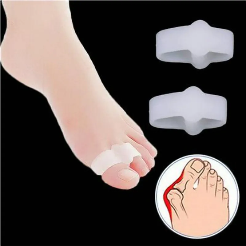 

1 Pair Silicone Two Hole Toe Separator Gel Foot Fingers Thumb Valgus Protector Bunion Adjuster Hallux Valgus Guard Feet care