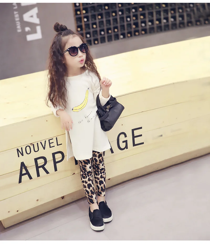 Детские узкие брюки карандаш с леопардовым принтом для девочек весна осень 2019