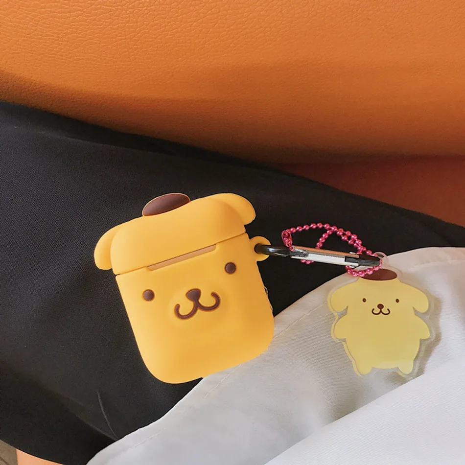 Purin A2 Для AirPods чехол милый мультфильм пудинг собака кожухи головных телефонов для Airpods 2 прекрасный Purin щенок защитную крышку с палец кольцо ремень - Цвет: Purin A2