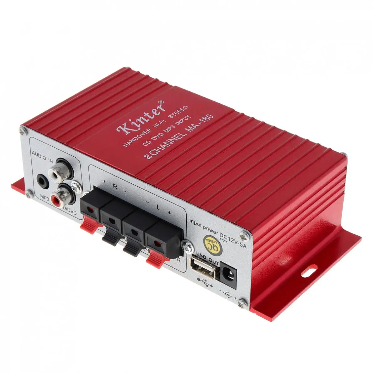 Красный автомобильный мини-усилитель мощности для лодки аудио 2-канальный стерео