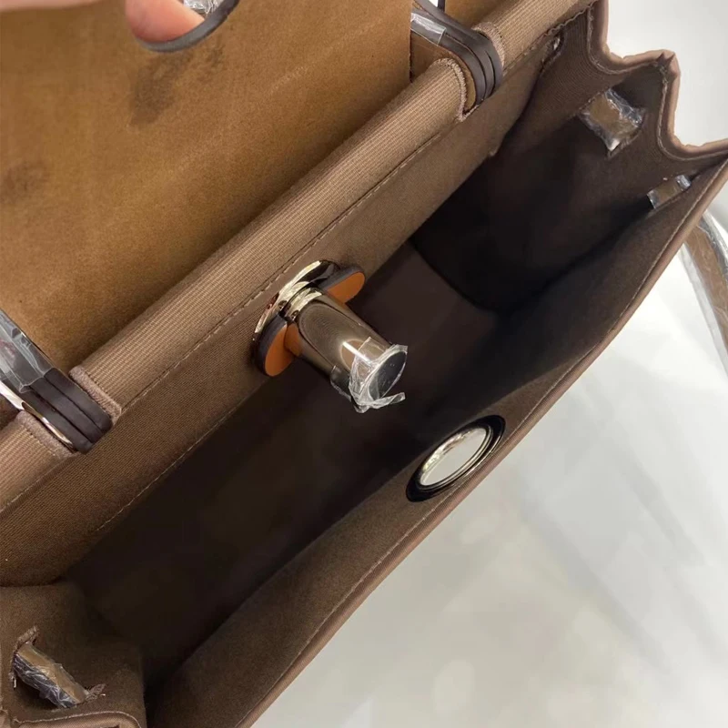 

College Style KL Canvas Her Bag Female KL Hit Color With Leather Commuter Handbag Messenger Bag Silk Edging Luxury Sense