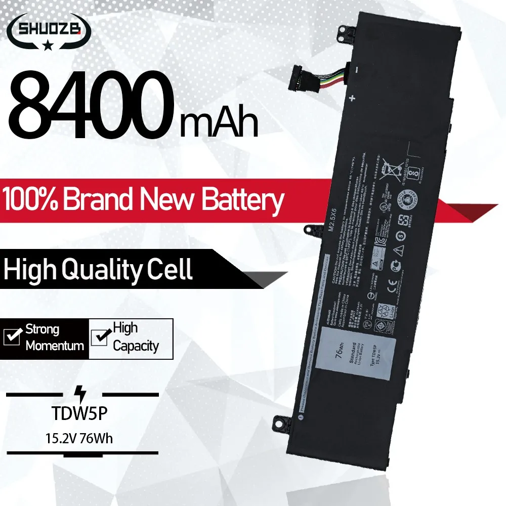 Новый 15 2 V 76Wh TDW5P JFWX7 04rrrr3 0V9XD7 4rrrr3 P81G P81G001 для DELL Alienware 13 R3 ALW13C 1738 2508 2718 2738