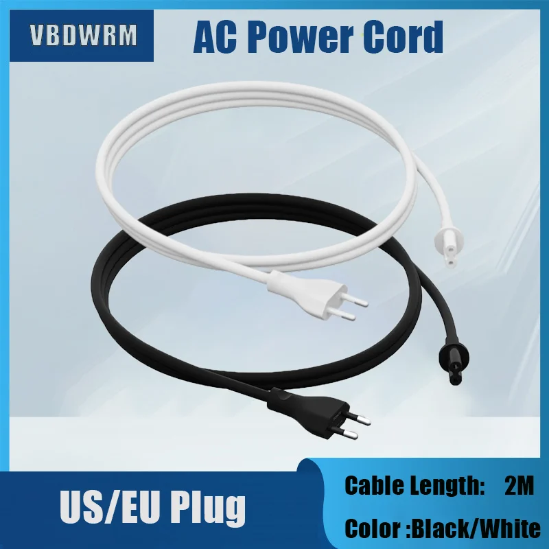 

US/EU Plug Power Supply Cable Extension Cord Cable Charger AC Power Cable for Sonos Arc, Beam, Five, Gen 2,Gen 3, Amp Power Cord