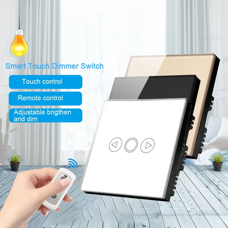 Новый 1 шт. банды 1Way светодиодный диммер переключатель из закаленного стекла