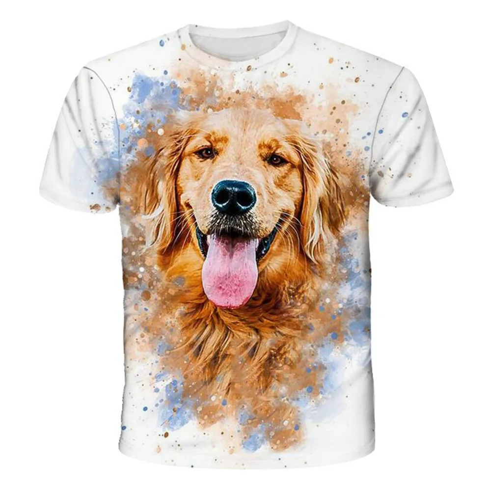 

Men Clothing New Summer T shirt Men Streetwear Short Sleeve Tees Tops Beautiful Male Clothes Casual 3D Print Dog T Shirts
