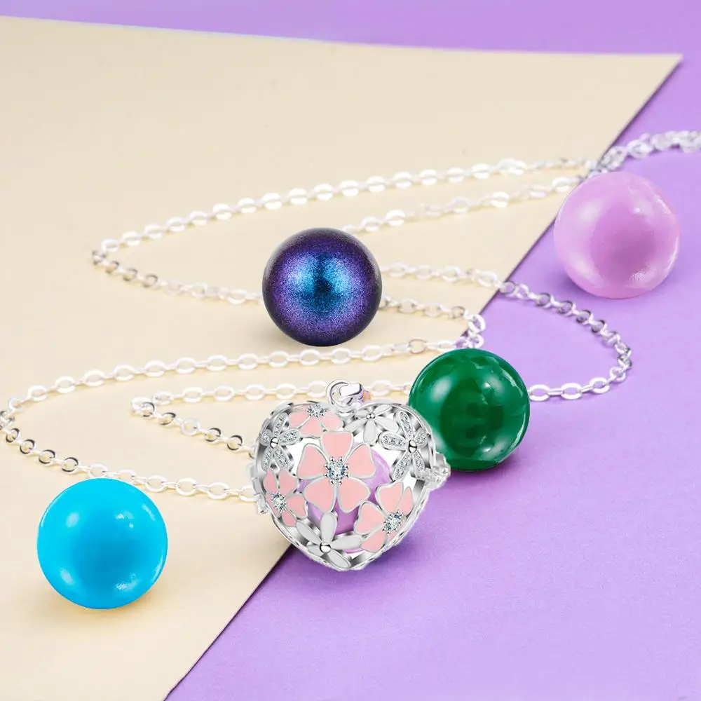 Юдора 18 мм подвеска в виде шара гармонии вишенки розовое сердце клетка медальон с