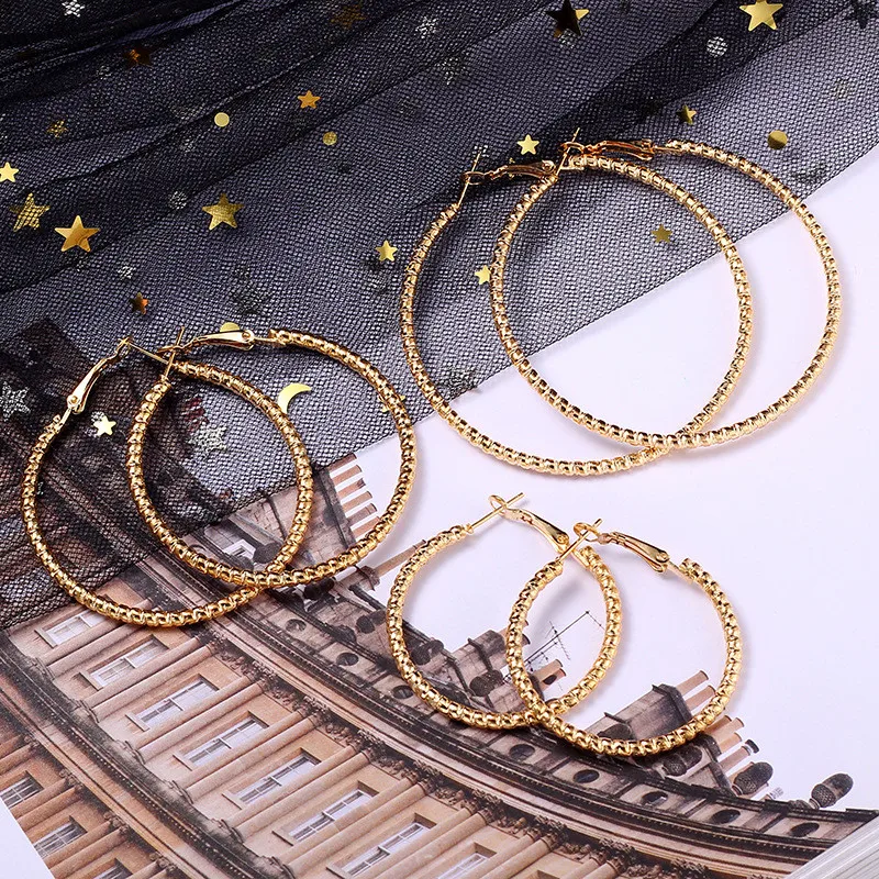 Personality thread earrings big round silver hoop for female jewelry | Украшения и аксессуары