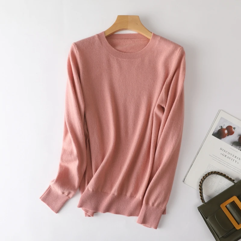 

Pure Cashmere Sweater Women's 2021 Fall/Winter Round Neck Basic Loose Pullover Light Soft High-End Fashion Knitted Warm Sweater