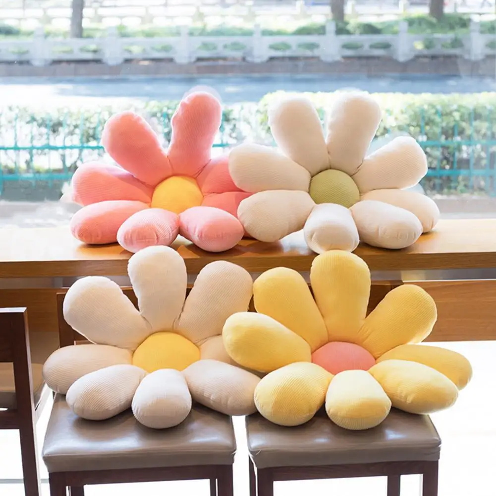 

Throw Pillow Flower Shaped Stress Resistant Plush Sofa Cushion for Home Decoration