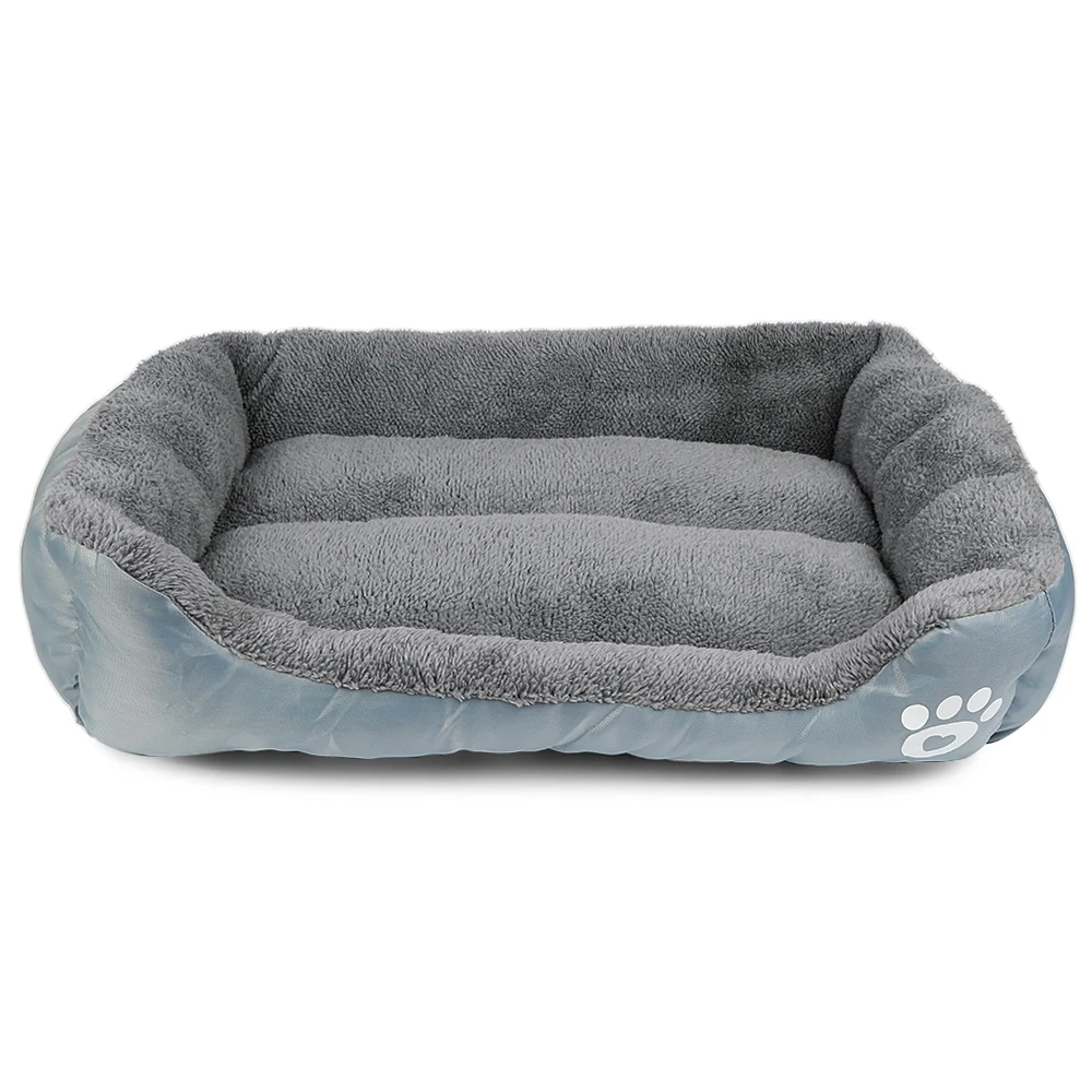 Pet Dog Bed Cushion House Mat Ultra-soft Paw Print Water-resistant Dog Cat Warm Bed Fits Most Pets Warm Dog Blanket Winter Beds