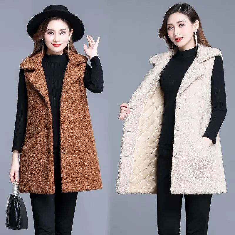 

Womens Winter Fur Coat Faux Fur Gilet Teddy Vest jacket Sleeveless Waistcoat Autumn Pockets Fur Jacket Fleece Fluffy Outwear