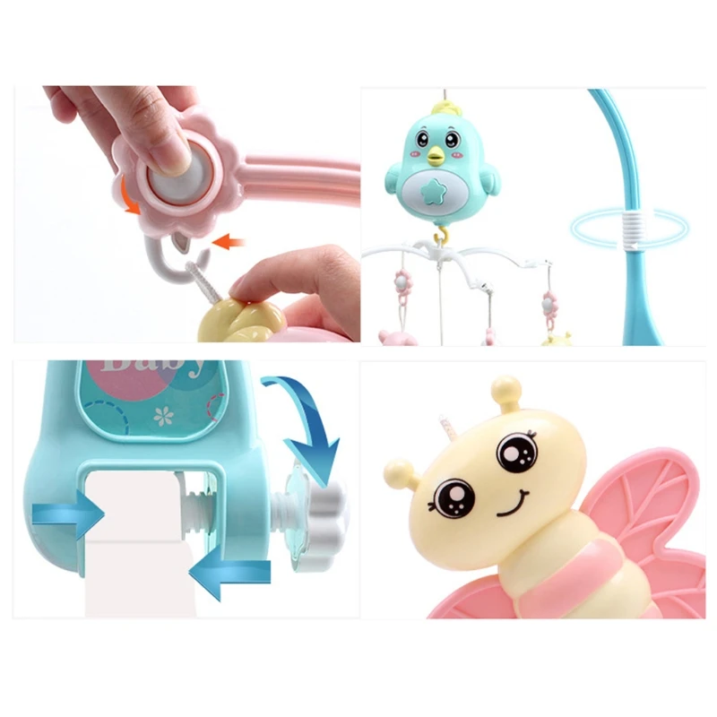 

Baby Rattles Crib Mobiles Toy Holder Rotating Mobile Bed Bell Musical Box Projection 0-12 Months Newborn Infant Baby Boy Toys