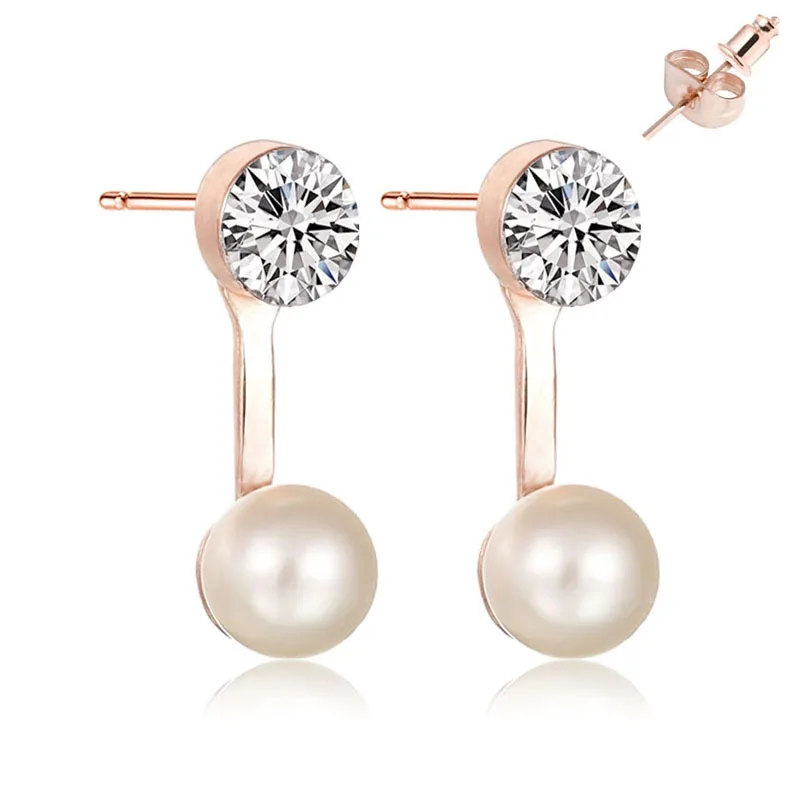 FN bowknot stud earrings Jewelry with gold star crystal for Women 2019 pearl geometric jewelry ol style party | Украшения и