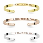 Браслет женский, регулируемый, с выгравированным библейским стихом