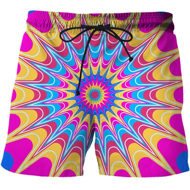 

Модные великолепные мужские плавательные шорты с 3D завитками, мужские быстросохнущие шорты для серфинга, повседневные Гавайские пляжные ш...