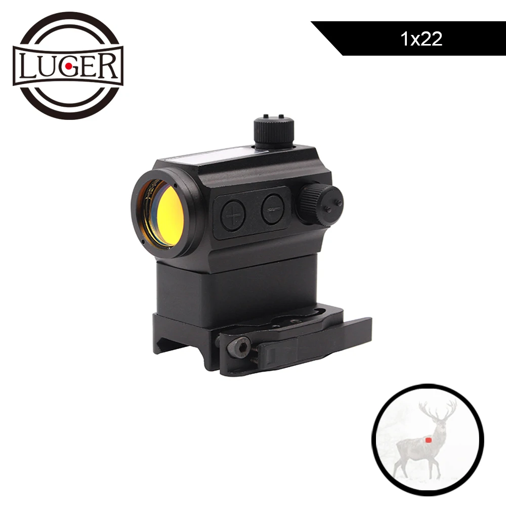 Тактический прицел LUGER 1X22 с красной точкой функцией быстрого снятия