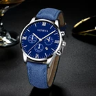 Часы мужские кварцевые с кожаным циферблатом, модные деловые брендовые, с круглым циферблатом, с римским индексом, в стиле кэжуал