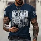 Мужская футболка для фитнеса, Повседневная футболка с 3D-принтом, лето 2021