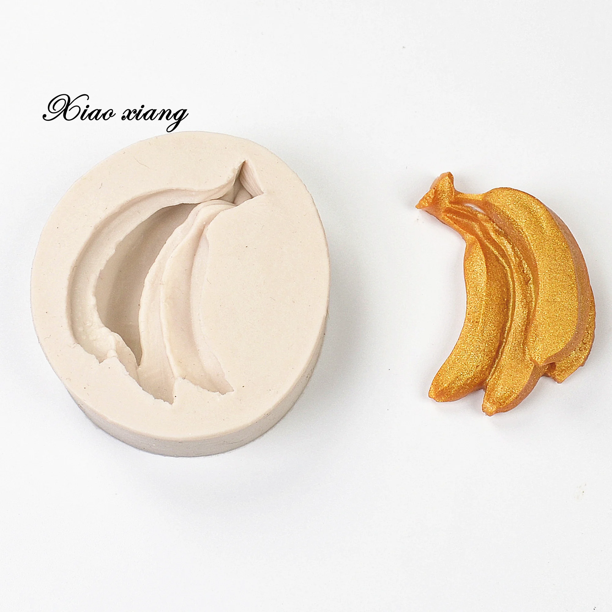 3D банан силиконовый Fondant (сахарная) пресс-формы для выпечки шоколада прозрачная