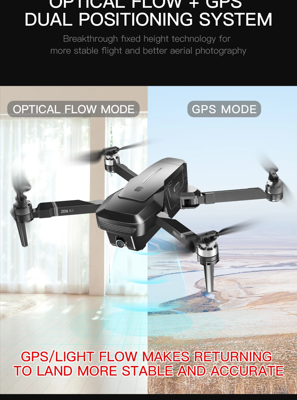 K1 RC Drone GPS with 4K HD Camera Gesture Control 5G Wifi FPV Brushless Flight Time 28mins Foldable Quadcopter Toy For Kids
