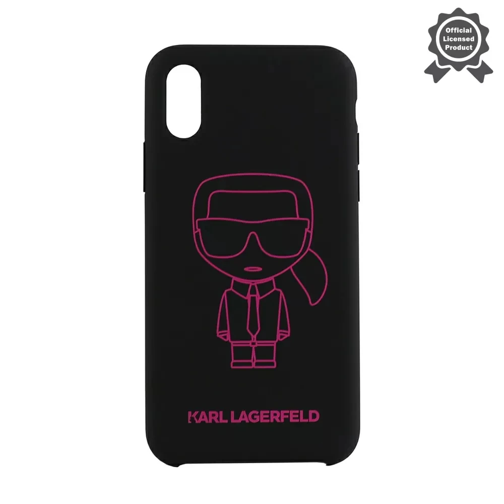 Чехол Lagerfeld for iPhone X / XS Liquid silicone Iconic Karl Hard Fuchsia |