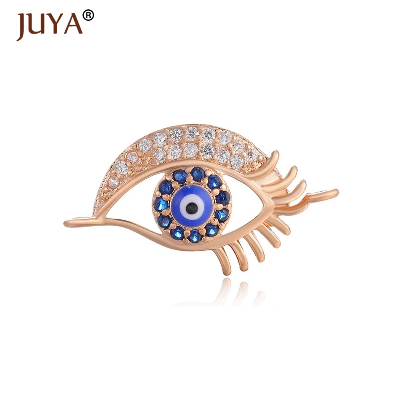 rose gold Juya модный материал для изготовления украшений 10 типов греческого глаза/Турецкий глаз/чармы «от дурного глаза» разъемы для ювелирных изделий DIY ремесло - Цвет: rose gold
