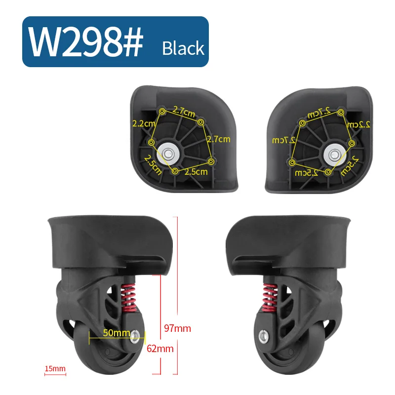 GGZSZZ W298 travel trolley case cosmetic case universal wheel luggage universal pull wheel repair shock absorption silent caster