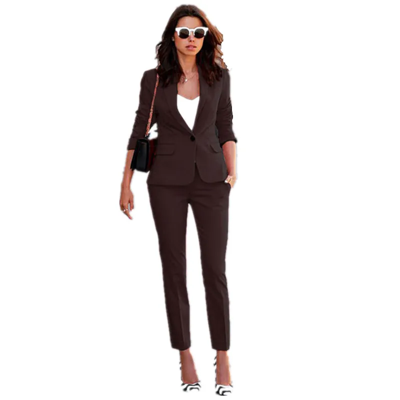

New Women Casual Office Business Suits Formal Work Wear Sets Uniform Styles Elegant Pant Suits for Weddings Evening Party Suits