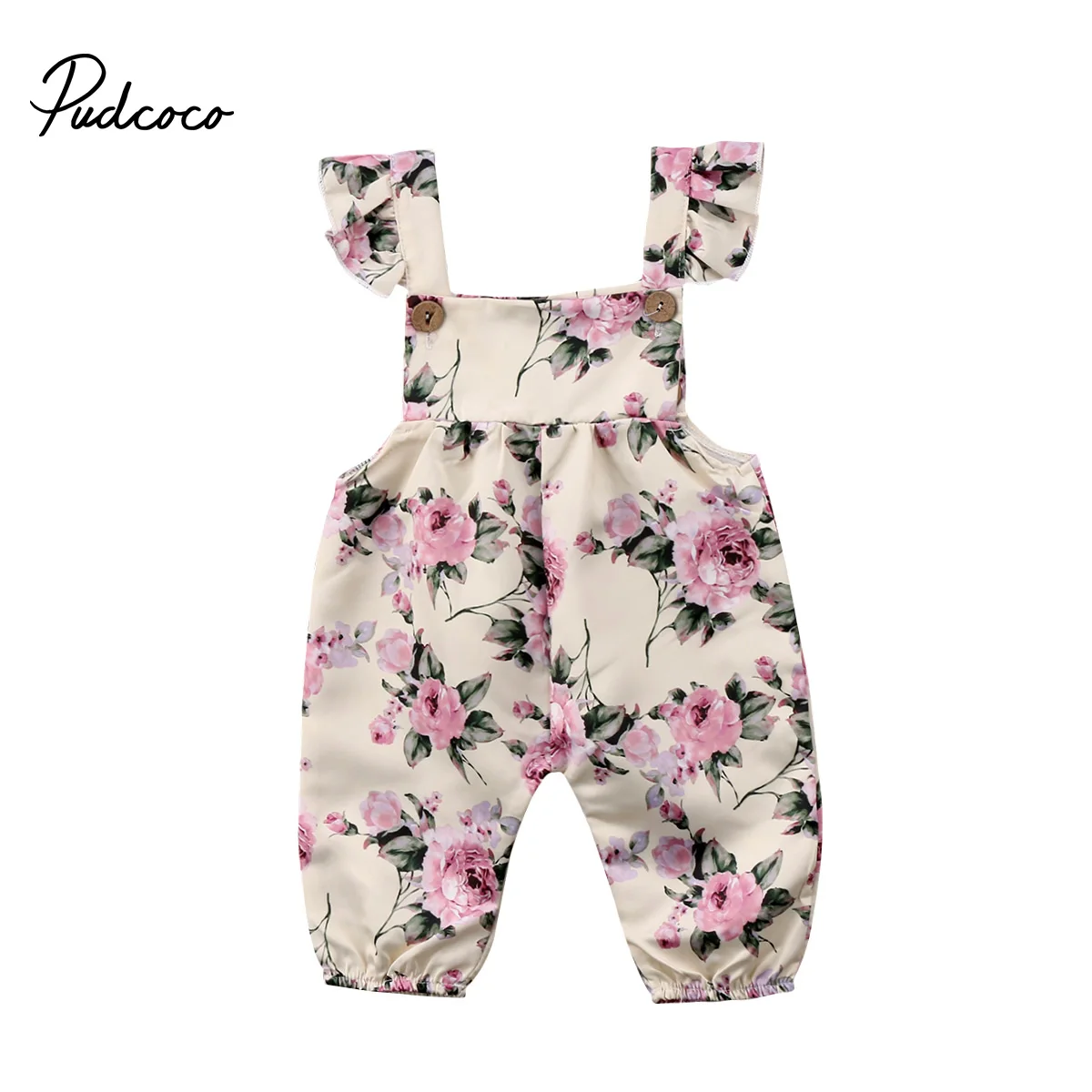 

Pudcoco New Newborn Toddler Infant Baby Girl Flower Romper Jumpsuit Outfit Sleeveless Sunsuit Baby Summer Clothes 0-24M