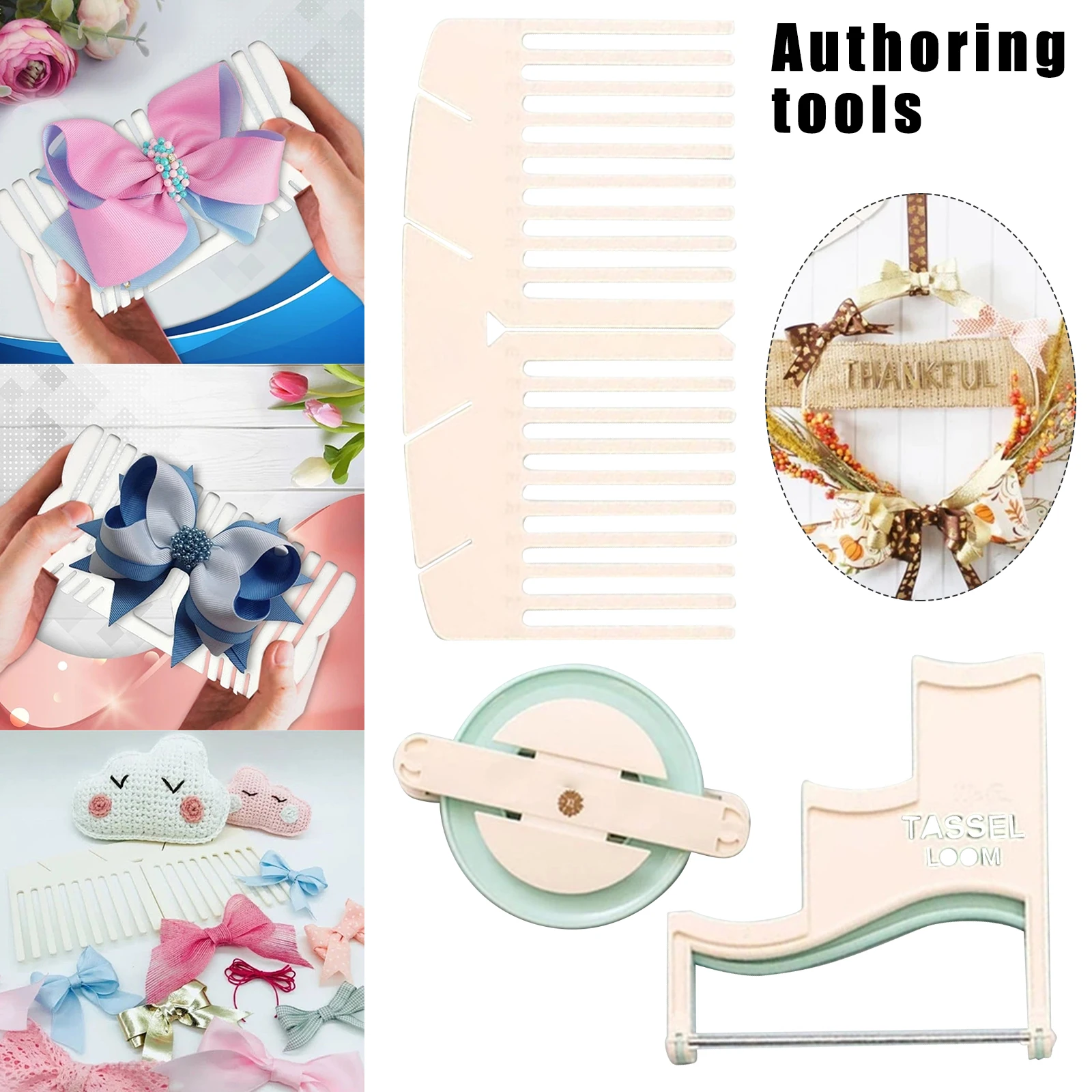 

DIY Pladtic Bow Making Tool Comb Shape Authoring Tool Christmas Hair Decoration