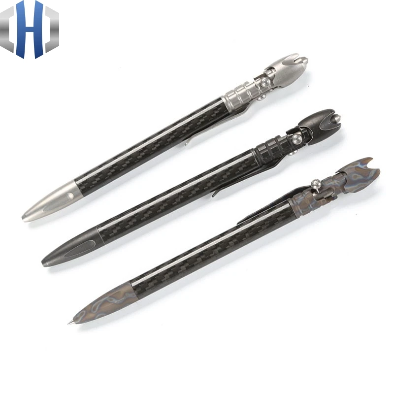 spesifikasi Titanium Alloy Pertahanan Pena Gun Plug Pena Serat Karbon Pena Self-Pertahanan Taktis Pena