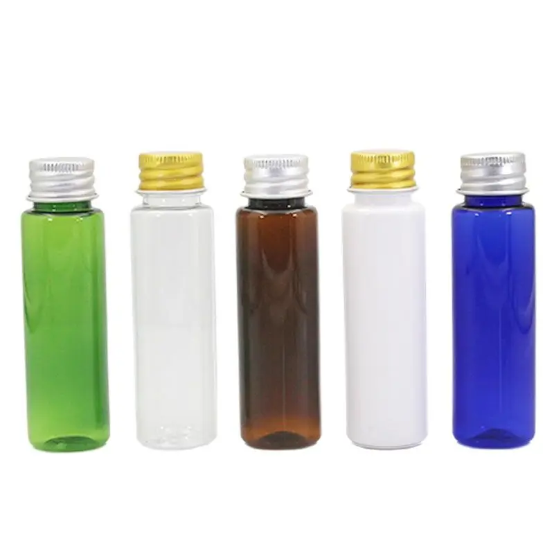 Пустая пластиковая бутылка 30 мл алюминиевая крышка для бутылки синяя упаковка
