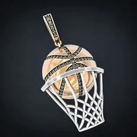 mens fashion hip hop diamond basketball stand pendant necklace jewelry accessories