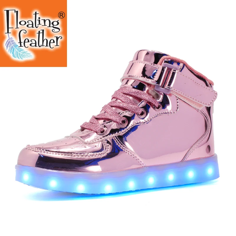 

10 kids Led usb charging glowing Sneakers Children hook loop Fashion luminous shoes for girls boys men women skate shoes 25-46