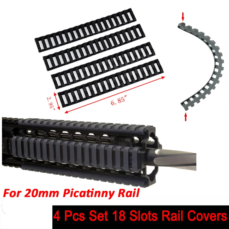

4 шт./упак. страйкбольная Защитная тактическая лестница 18 слотов комплект крышек для планки Пикатинни аксессуары для планки Пикатинни 20 мм