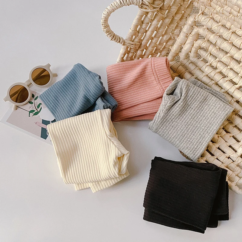 

Girls Spring Autumn Leggings Korean Fashion Kids Baby Solid Color Tight Pants Mid Waist Children Casual Pantyhose 1-7Y