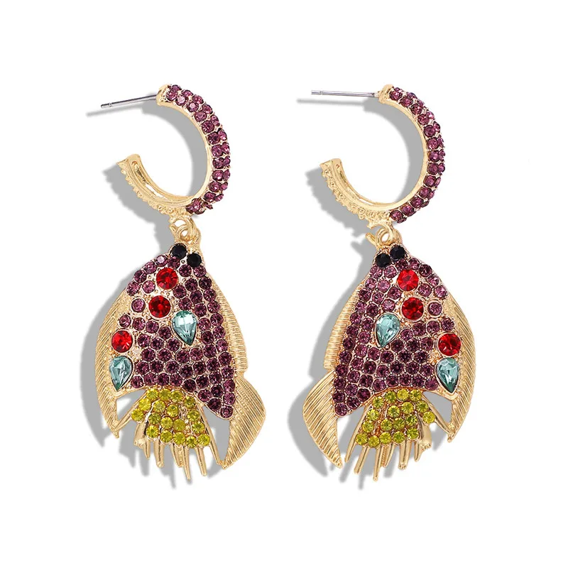 Dvacaman, металлические модные серьги обруча в виде животных, Boho, много цветов, злой глаз/лимонный кристалл, массивные серьги для женщин, подарок, макси ювелирные изделия - Окраска металла: 22