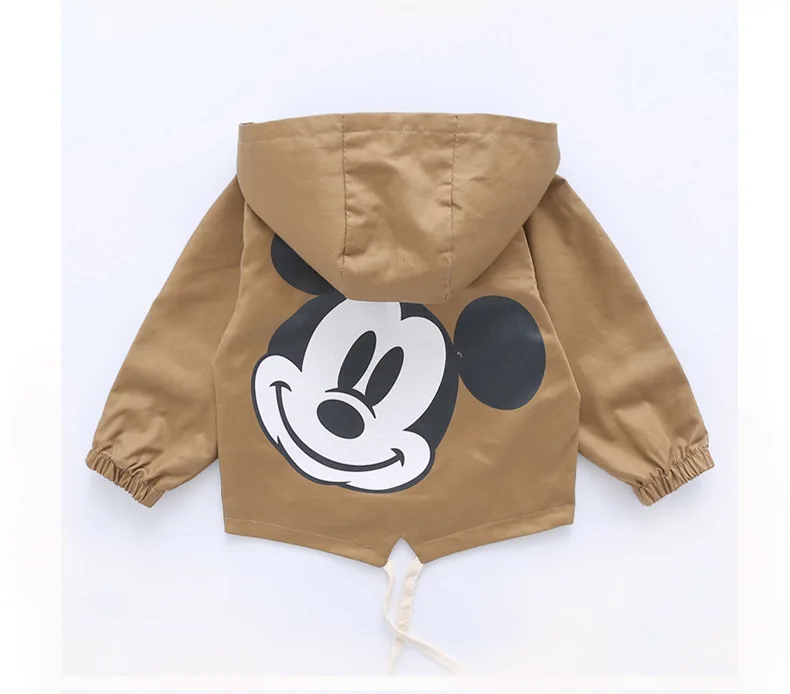 Детский плащ с Микки Маусом Ветровка на молнии капюшоном Детская одежда Куртки