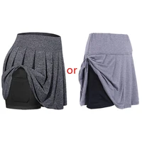 womens sport athletic pleated active golf skort high waisted 2 in 1 running workout tennis skirt with mesh leggings shorts inner