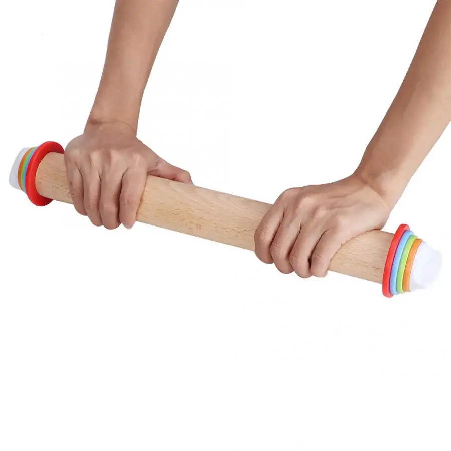 Для дома древесные стержни с регулируемой толщины для муки и теста ручка со