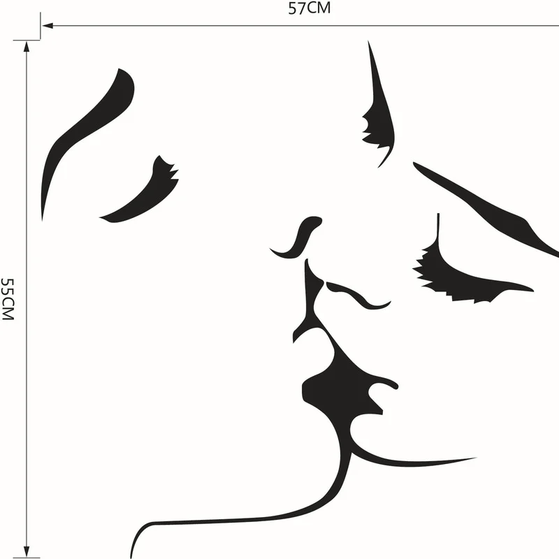 

2021 New Kiss Living Room Kiss Wall Sticker Decorative Painting Home Decoration Accessories Living Room Decor