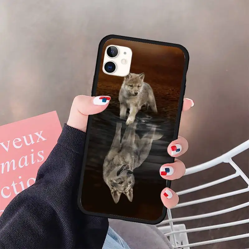 

Cat lion reflection animal high quality Phone Case for iPhone 11 12 pro XS MAX 8 7 6 6S Plus X 5S SE 2020 XR
