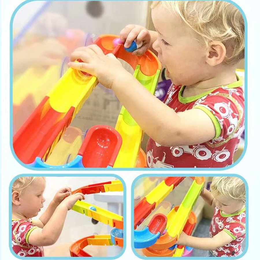Водные игры Marble Run гоночный лабиринт присоска орбиты игрушки для ванной Детские