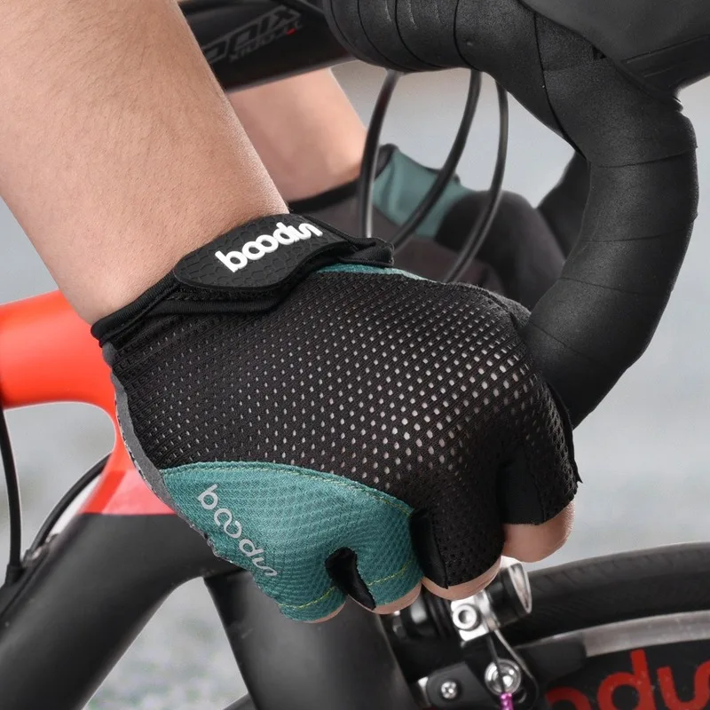 

BOODUN Summer Men Women Bike Gloves Half Finger Elastic Breathable MTB Cycling Riding Bicycle Gloves with Thicken 4D Gel Padded