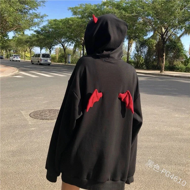 

WEPBEL Hoodies Oversized Sweatshirt for Women Cool Fashion Casual Hooded Solid Color Hooded Harajuku Hip Hop Female Tops